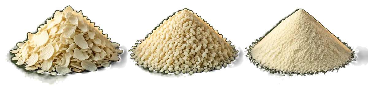 Onion flakes, granules and powder